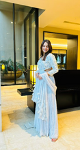 Load image into Gallery viewer, Anu Rao in Cloud Blue Pleated Gown with Dupatta