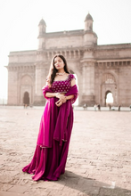 Load image into Gallery viewer, Ashu Sethi (Indyshades) in Plum Sharara Set