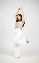 Load image into Gallery viewer, Ashu Sethi (Indyshades) in Rosebud Embellished Top &amp; Bay Salt Trousers