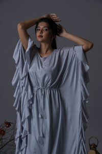 Cloud Blue Pearls Kaftan