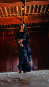 Pooja Jain in Raven Black Saree Set