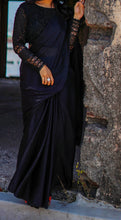 Load image into Gallery viewer, Raven Black Saree Set