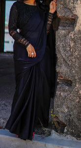 Raven Black Saree Set