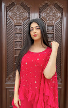 Load image into Gallery viewer, Aarti Singh in Fuchsia Jumpsuit with Ruffle Poncho