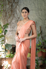 Load image into Gallery viewer, Peach Saree Set