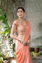 Load image into Gallery viewer, Peach Saree Set