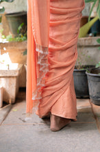 Load image into Gallery viewer, Peach Saree Set with Belt