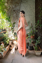 Load image into Gallery viewer, Peach Saree Set