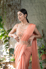 Load image into Gallery viewer, Peach Saree Set with Belt