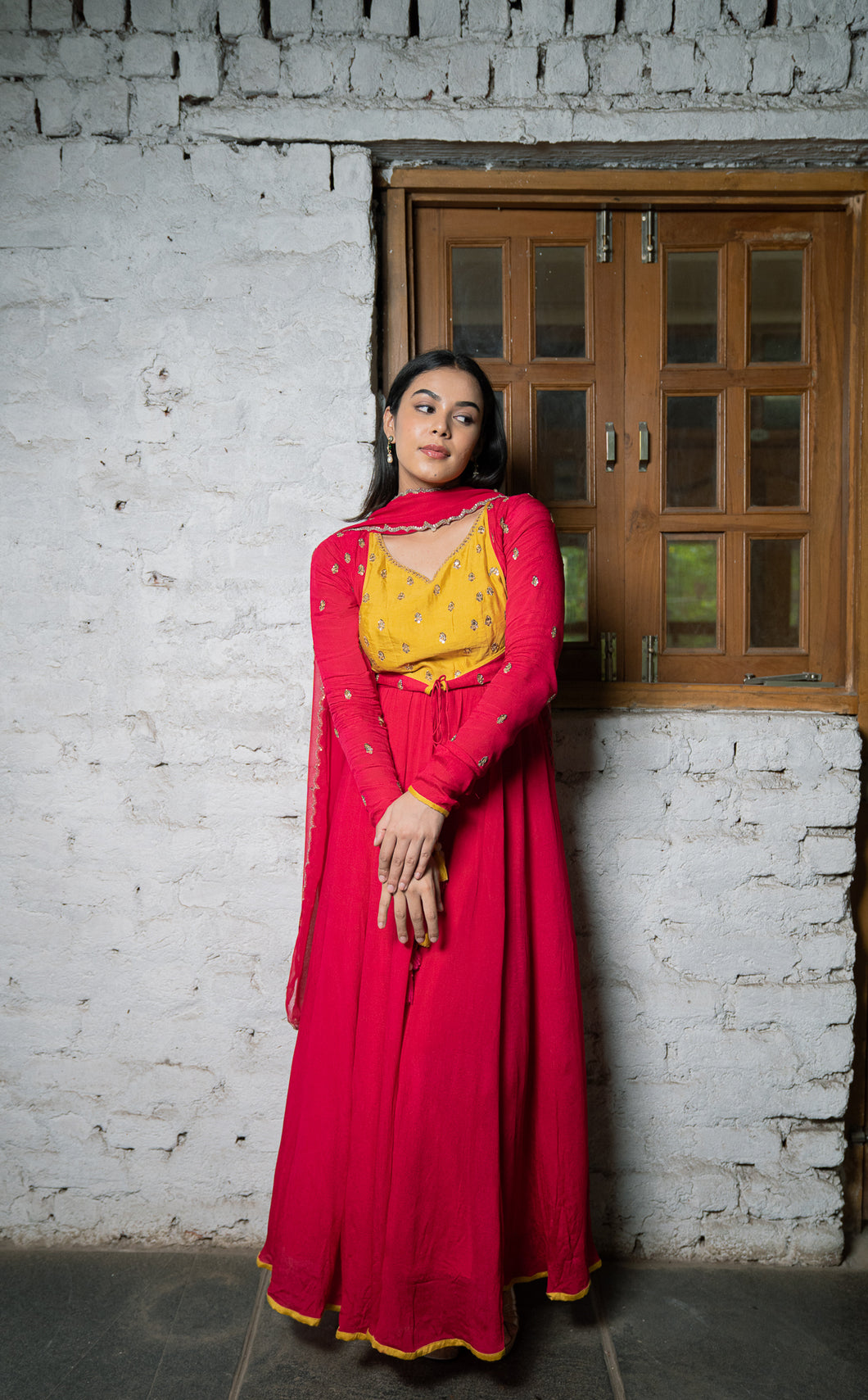 Fuchsia Anarkali Suit Set