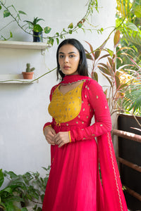 Fuchsia Anarkali Suit Set