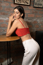 Load image into Gallery viewer, Ruby Red Bustier with Bay Salt Trousers