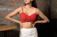 Load image into Gallery viewer, Ruby Red Bustier with Bay Salt Trousers