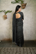 Load image into Gallery viewer, Pebble Grey Saree Set