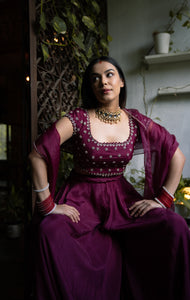 Plum Sharara Set