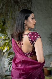 Plum Embellished Dupatta