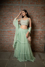 Load image into Gallery viewer, Honey Dew Lehenga with Dupatta