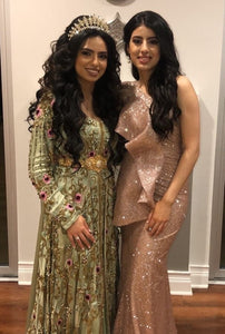 Shereen Ramadan in Honey Dew Trail Gown