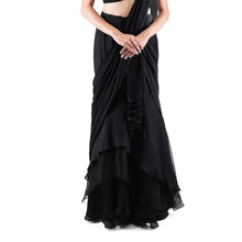 Load image into Gallery viewer, Raven Black Concept Saree