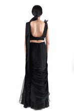 Load image into Gallery viewer, Raven Black Concept Saree