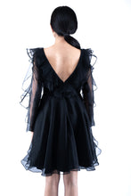 Load image into Gallery viewer, Raven Black Ruffle Dress