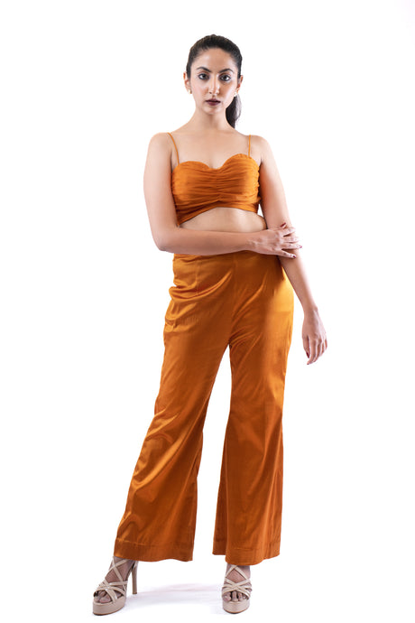 Rust Orange Wide Leg Pants