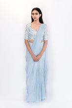 Load image into Gallery viewer, Cloud Blue Concept Saree Set