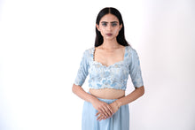 Load image into Gallery viewer, Cloud Blue Concept Saree Set