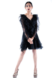 Raven Black Ruffle Dress