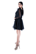 Load image into Gallery viewer, Raven Black Ruffle Dress