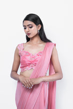 Load image into Gallery viewer, Rose Pink Concept Saree Set