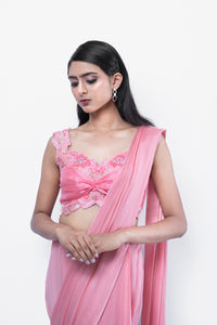 Rose Pink Concept Saree Set