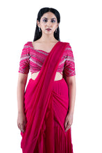 Load image into Gallery viewer, Fuchsia Concept Saree Set