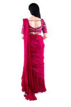 Load image into Gallery viewer, Fuchsia Concept Saree Set