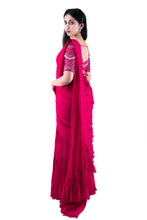 Load image into Gallery viewer, Fuchsia Concept Saree Set