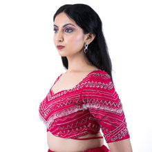 Load image into Gallery viewer, Fuchsia Concept Saree Set