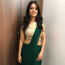 Load image into Gallery viewer, Vaibhavi Shastri in Emerald Saree Set