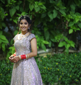 Shiwangi Vijaywargiya in Silver Sequin Gown