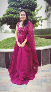 Bhavya Natasha in Plum Sharara Set