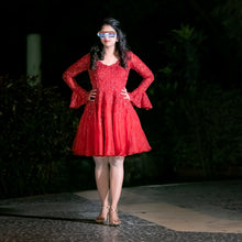 Load image into Gallery viewer, Madhulika Reddy in Ruby Red Embellished Dress