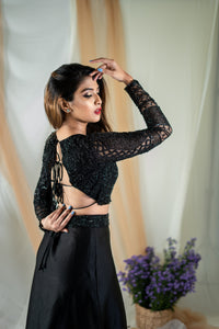 Raven Black Draped Skirt