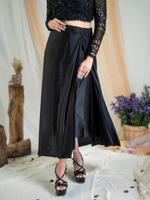 Raven Black Draped Skirt