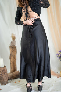 Raven Black Draped Skirt