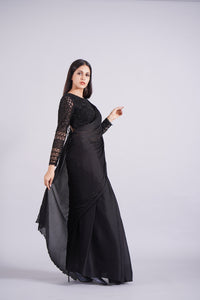 Lavanya Tripathi in Raven Black Saree Set