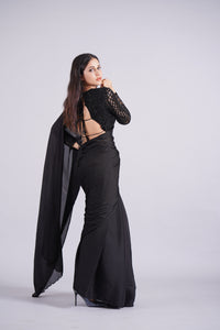 Lavanya Tripathi in Raven Black Saree Set