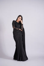 Load image into Gallery viewer, Lavanya Tripathi in Raven Black Saree Set