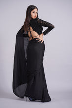 Load image into Gallery viewer, Lavanya Tripathi in Raven Black Saree Set