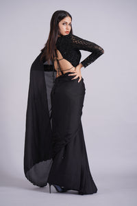 Lavanya Tripathi in Raven Black Saree Set