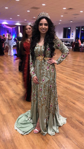 Shereen Ramadan in Honey Dew Trail Gown