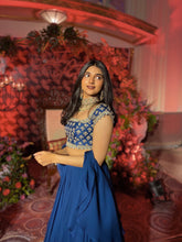 Load image into Gallery viewer, Esha Rao in Sapphire Blue Lehenga Set